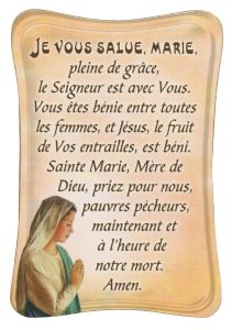 Hail Mary Mini Standing Plaque French cm.7x10 - 3"x4"