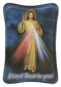 Divine Mercy Mini Standing Plaque English cm.7x10 - 3"x4"