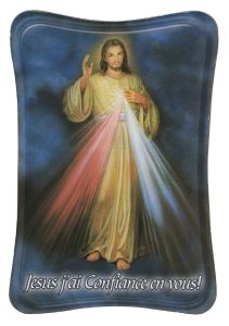 Divine Mercy Mini Standing Plaque French cm.7x10 - 3"x4"