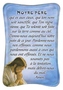 Our Father Mini Standing Plaque French cm.7x10 - 3"x4"