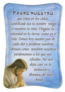 Our Father Mini Standing Plaque Spanish cm.7x10 - 3"x4"