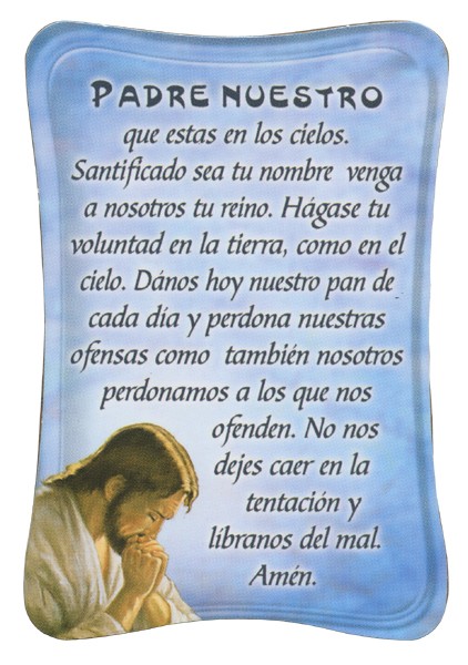  Our Father Mini Standing Plaque Spanish cm.7x10 - 3"x4"