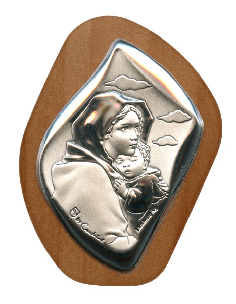 Ferruzzi Silver Laminated Plaque cm.6.5x5 - 2 1/2"x2"