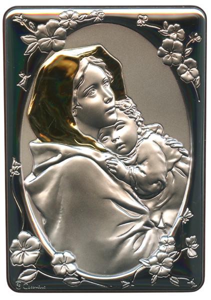Ferruzzi Silver Laminated Plaque cm.10x14 - 4"x 5 1/2"
