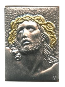 Ecce Homo Pewter Picture cm. 5.5x4.2- 2 1/8"x 1 1/2"