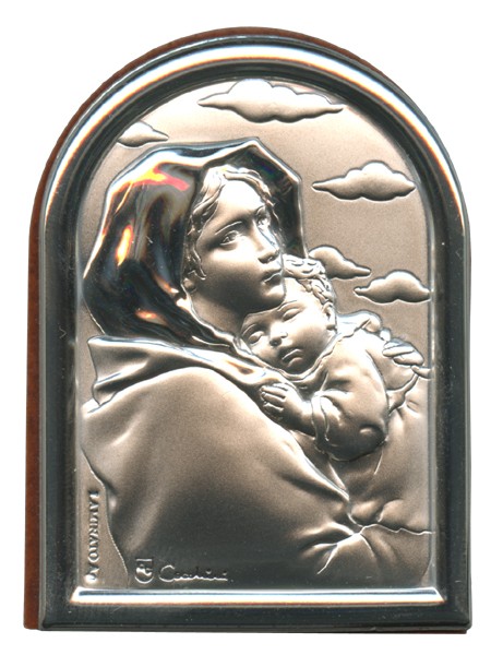 Ferruzzi Plaque with Stand Brown Frame cm.6x4.5 - 2 1/4"x 1 3/4"