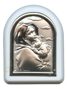 Ferruzzi Plaque with Stand White Frame cm. 6x7- 2 1/4"x2 3/4"