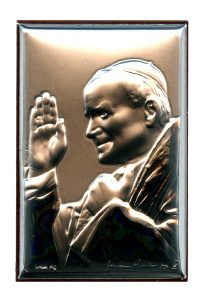Pope John Paul II Silver Laminated Picture cm.4x6- 1 1/2"x 2 1/4"