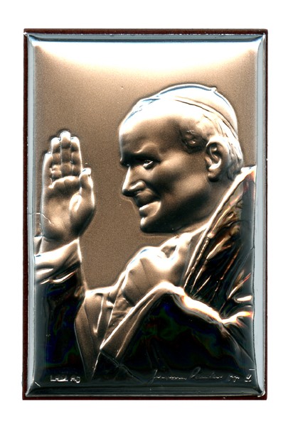 Pope John Paul II Silver Laminated Picture cm.4x6- 1 1/2"x 2 1/4"