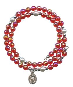 Wraparound Rosary Bracelet mm.6 Red