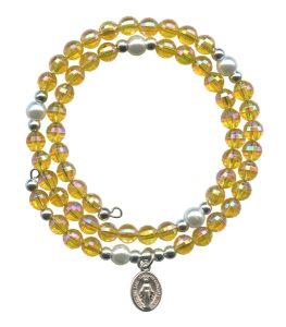 Wraparound Rosary Bracelet mm.6 Topaz