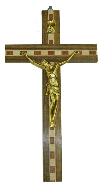 Crucifix with Gold Plated Corpus cm.21- 8 1/4"
