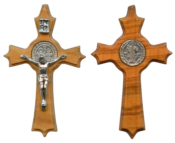 St.Benedict Olive Wood Crucifix mm.48 - 2"