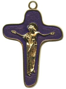 Enamelled Mother Theresa Cross Gold mm.48 - 2"