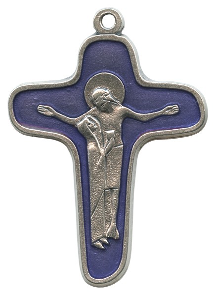 Enamelled Mother Theresa Cross Oxidized Metal mm.48 - 2"
