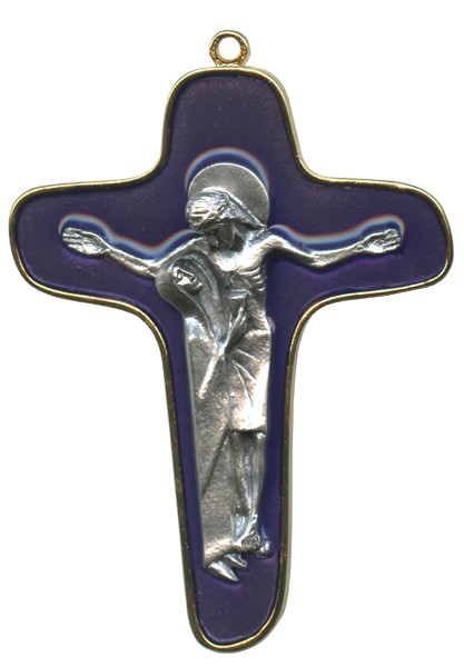 Enamelled Mother Theresa Cross Gold mm.86 - 3 1/2"