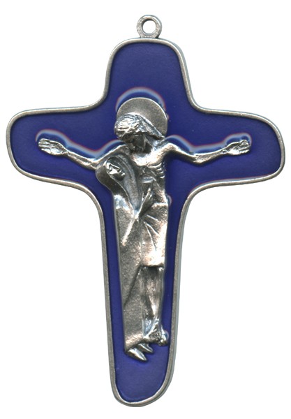 Enamelled Mother Theresa Cross Oxidized Metal mm.86 - 3 1/2"