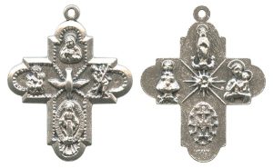 4 Ways Cross Silver Plated Metal mm.25- 1"