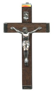 Wood Crucifix Brown mm.57- 2 1/4"