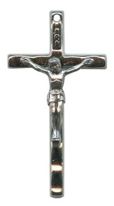 Crucifix Silver Plated Metal mm.35- 1 1/2"