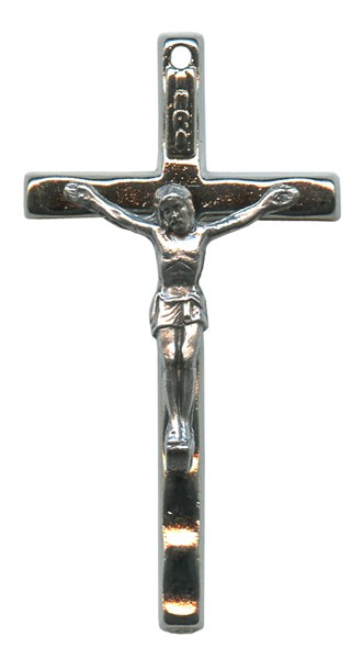 Crucifix Silver Plated Metal mm.35- 1 1/2"