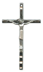 Crucifix Silver Plated Metal mm.60- 2 3/8"