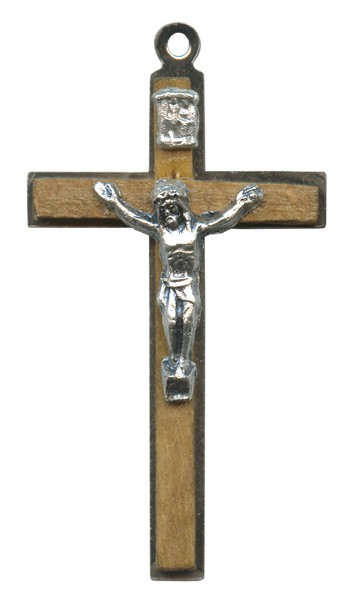 Wood Crucifix Natural mm.40- 1 1/2"