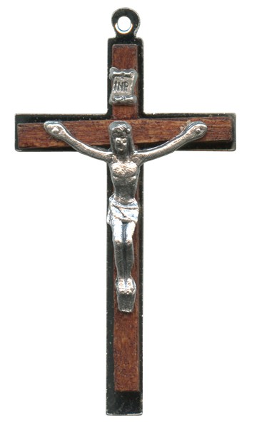 Wood Crucifix Brown mm.45- 1 3/4"
