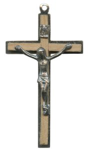 Wood Crucifix White mm.45- 1 3/4"