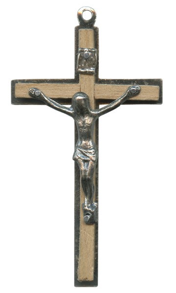 Wood Crucifix White mm.45- 1 3/4"