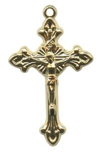 Gold Plated Metal Crucifix mm.33- 1 3/8"
