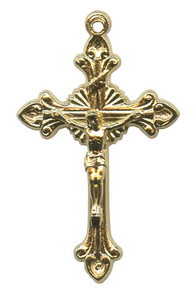 Gold Plated Metal Crucifix mm.45- 1 3/4"