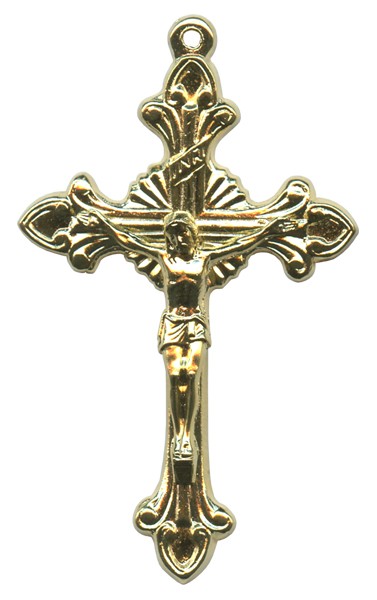 Gold Plated Metal Crucifix mm.53 - 2 1/8"