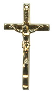 Crucifix Gold Plated Metal mm.35- 1 1/2"