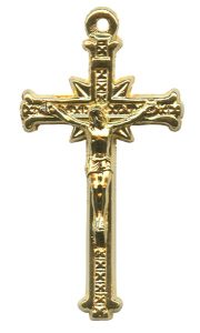 Crucifix Gold Plated Metal mm.35- 1 3/8"