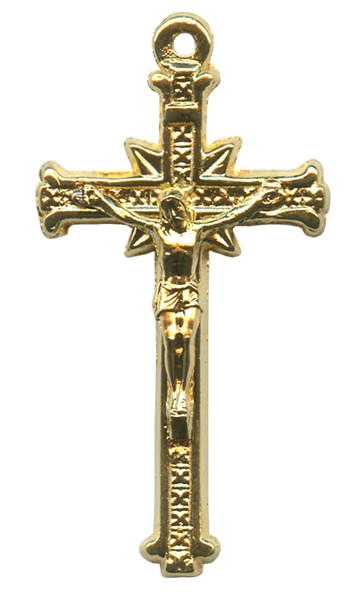Crucifix Gold Plated Metal mm.35- 1 3/8"