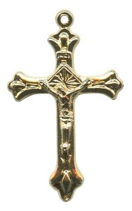 Crucifix Gold Plated Metal mm.32- 1 1/4"