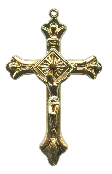 Crucifix Gold Plated Metal mm.50- 2"