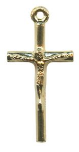 Crucifix Gold Plated Metal mm.25- 1"