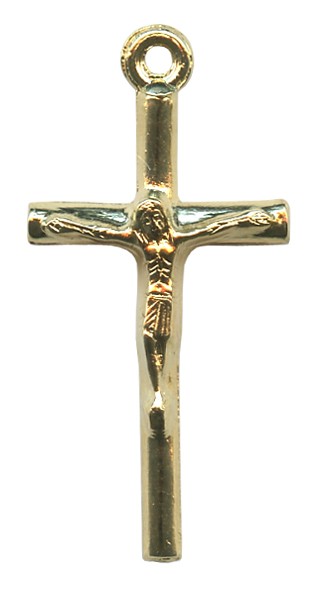 Crucifix Gold Plated Metal mm.25- 1"