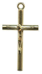 Crucifix Gold Plated Metal mm.35- 1 3/8"