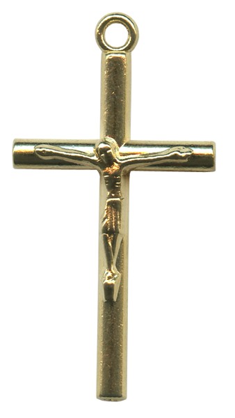 Crucifix Gold Plated Metal mm.35- 1 3/8"