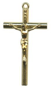 Crucifix Gold Plated Metal mm.36- 1 3/8"