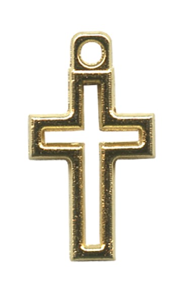 Gold Plated Metal Cross mm.15- 1/2"