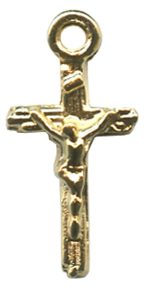 Gold Plated Metal Crucifix mm.11- 3/8"