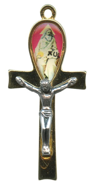Gold Plated Metal Crucifix God the Father mm.42- 1 5/8"