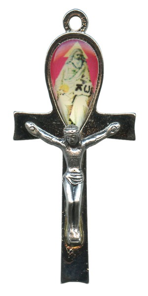 Nickel Plated Metal Crucifix God the Father mm.42- 1 5/8"