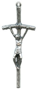Papal Crucifix Oxidized Metal mm.46- 1 3/4"