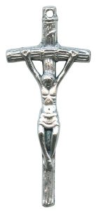 Papal Crucifix Oxidized Metal mm.50 - 2"