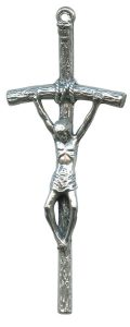 Papal Crucifix Oxidized Metal mm.55- 2 1/4"